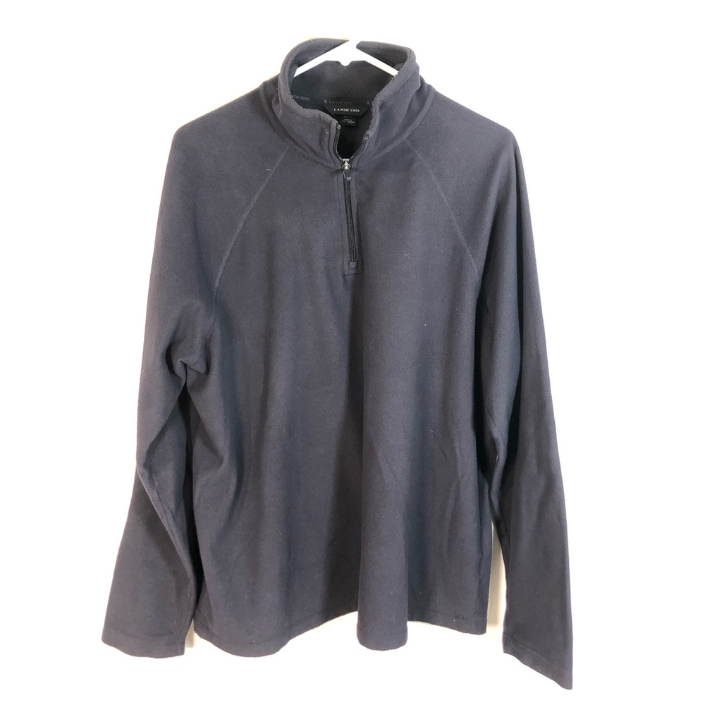 Lands' End Men’s Blue Quarter-Zip Fleece